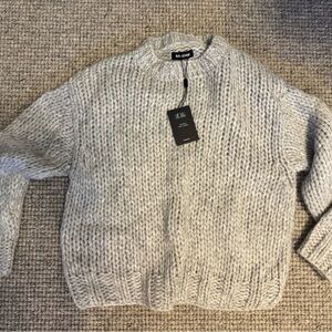NAADAM Light Gray Chunky Knit Alpaca wool Sweater size XS nwt!